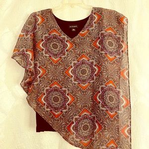I. N. Studios multi color poncho blouse Size Large